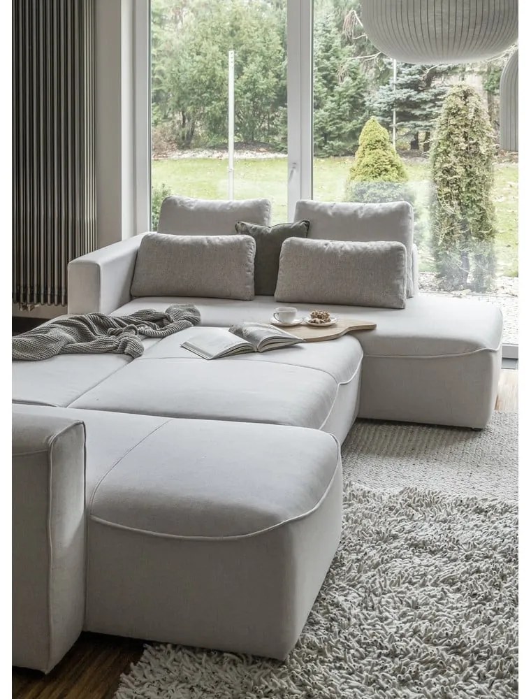 Kremowy rozkładany narożnik (w kształcie litery "U") Homely Tommy – Miuform