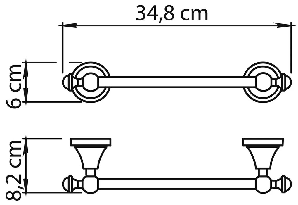 GEDY NV213013 Nevis Uchwyt na ręcznik 30 x 8,2 cm, chrom