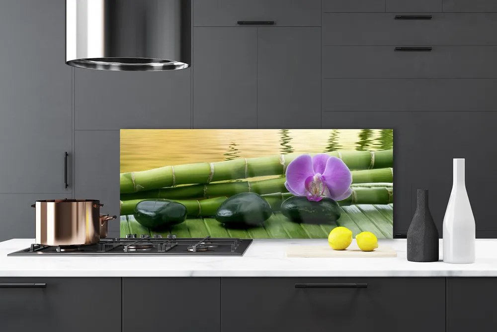 Panel Kuchenny Harmonijny Bambus I Kwiaty