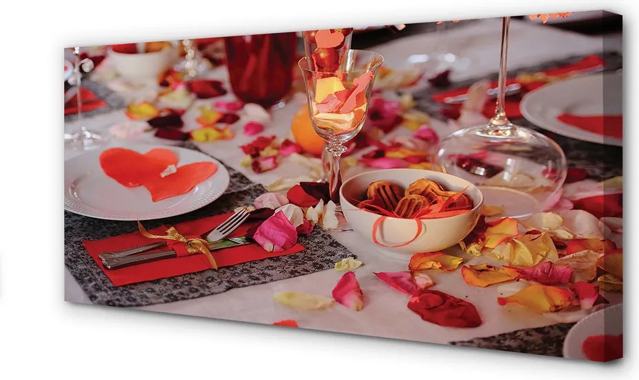 Obraz canvas na ścianę Romantyczny Wieczór z Różami