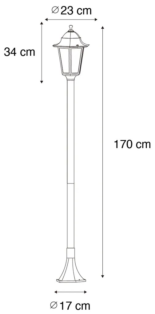 Zewnetrzna Klasyczna stojąca lampa zewnętrzna ciemnozielona 170 cm IP44 - Nowy Orlean klasyczny/Antyczny Oswietlenie zewnetrzne