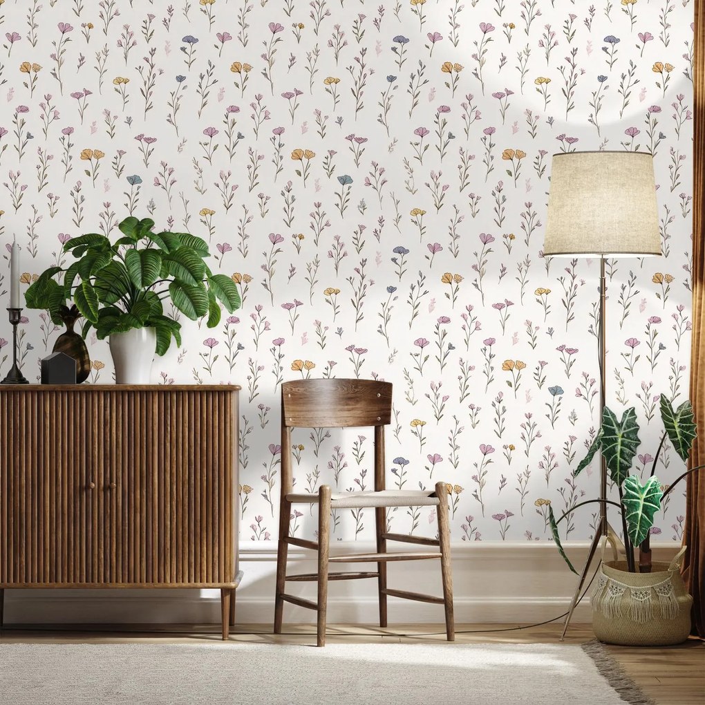 Fototapeta - Delikatny kwiatowy wzór (196x136 cm)