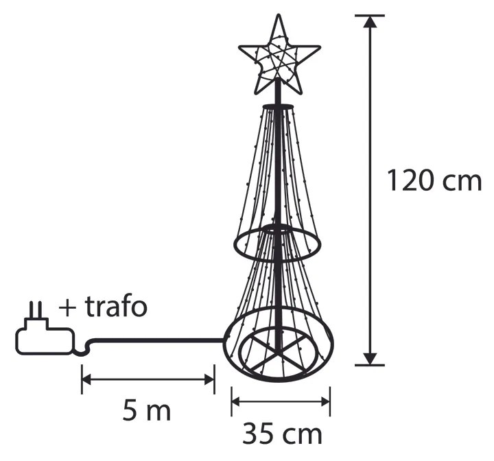 Zewnetrzna Świąteczna lampa podłogowa czarna choinka 150 cm z LED RGB z timerem IP44 - Ugoku Oswietlenie zewnetrzne