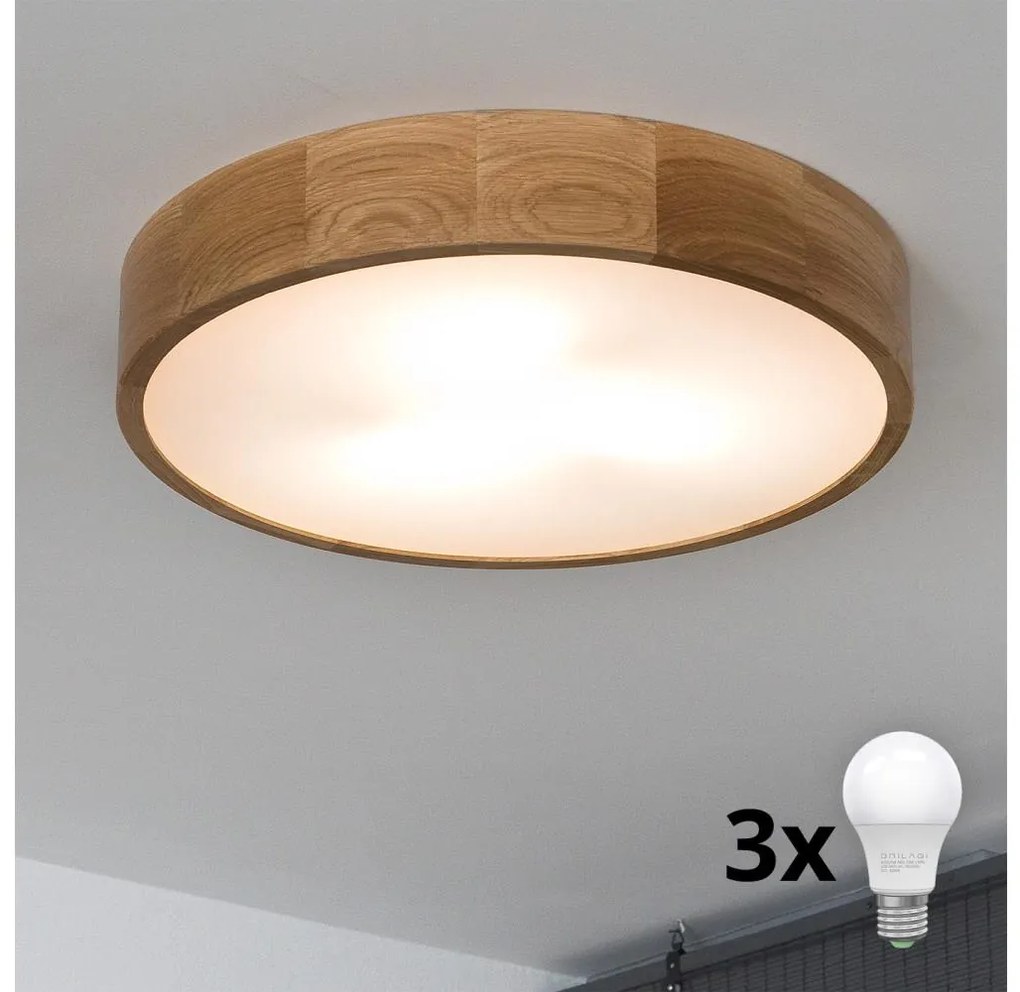 Brilagi - LED sufitowa lampa CARVALHO 3xE27/60W/230V dąb pr. 47,5 cm