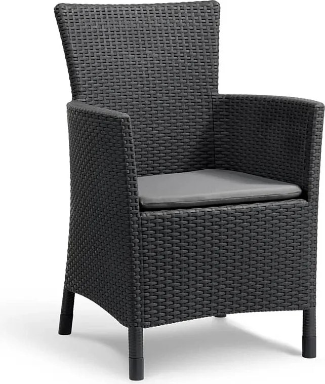 Fotel ogrodowy z poduszką Keter Allibert Iowa, grafit