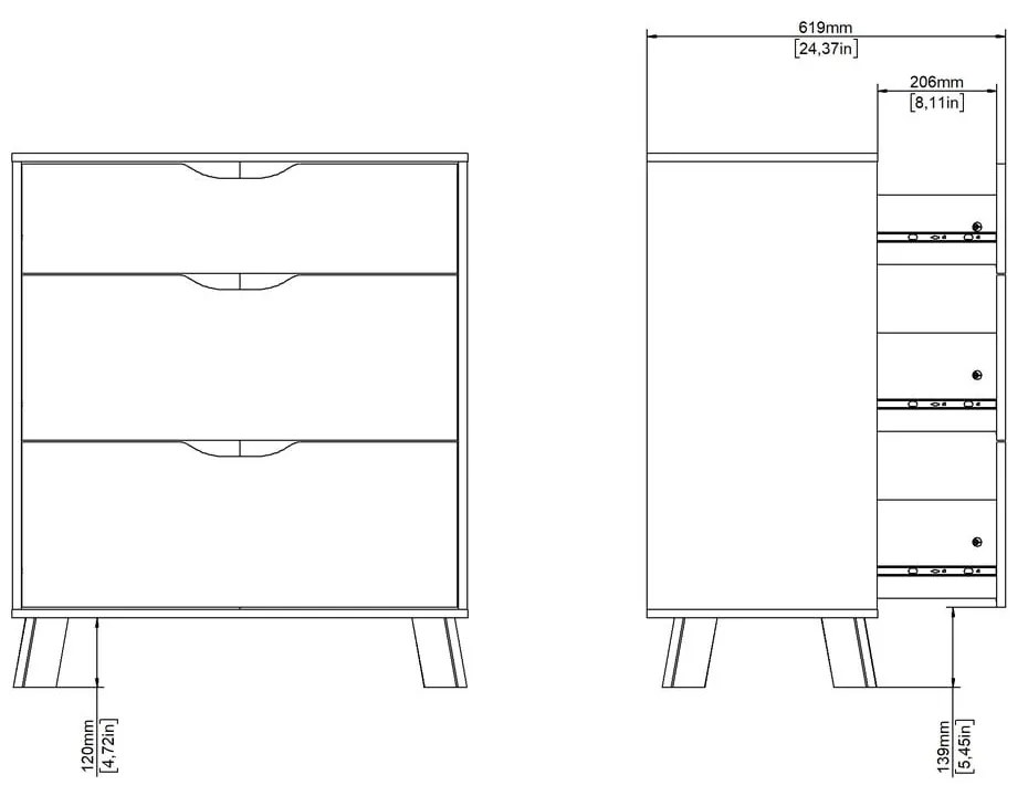 Biało-naturalna komoda w dekorze dębu 79x92x40 cm Ikast – Tvilum