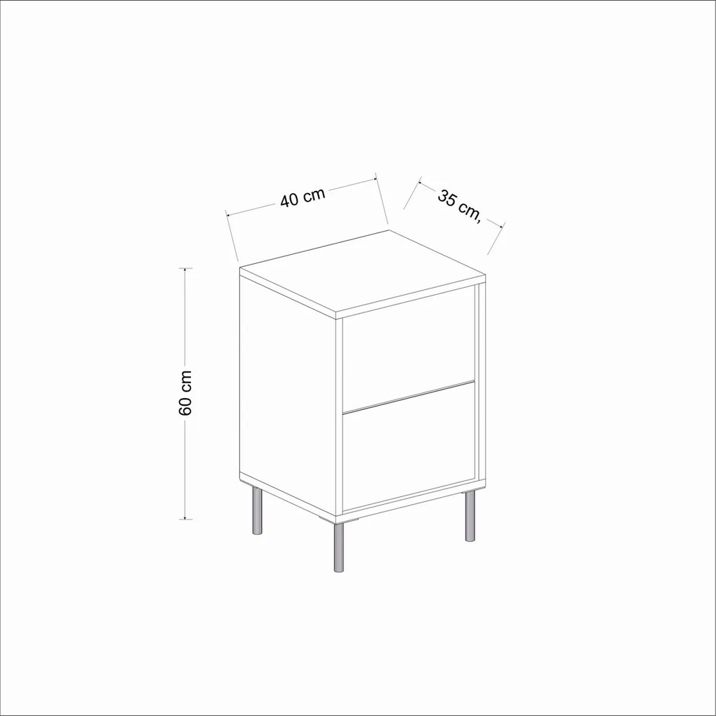 Stolik nocny Imaj Marble White