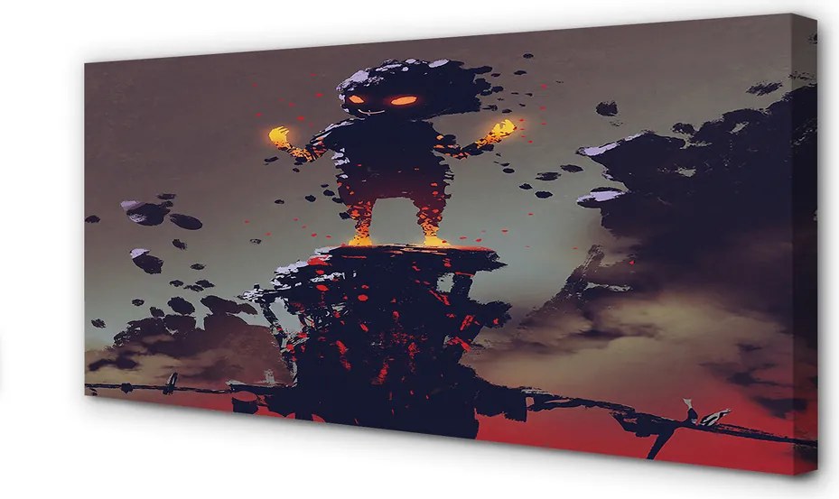 Obraz canvas na ścianę Postać w Dymie i Ogniu