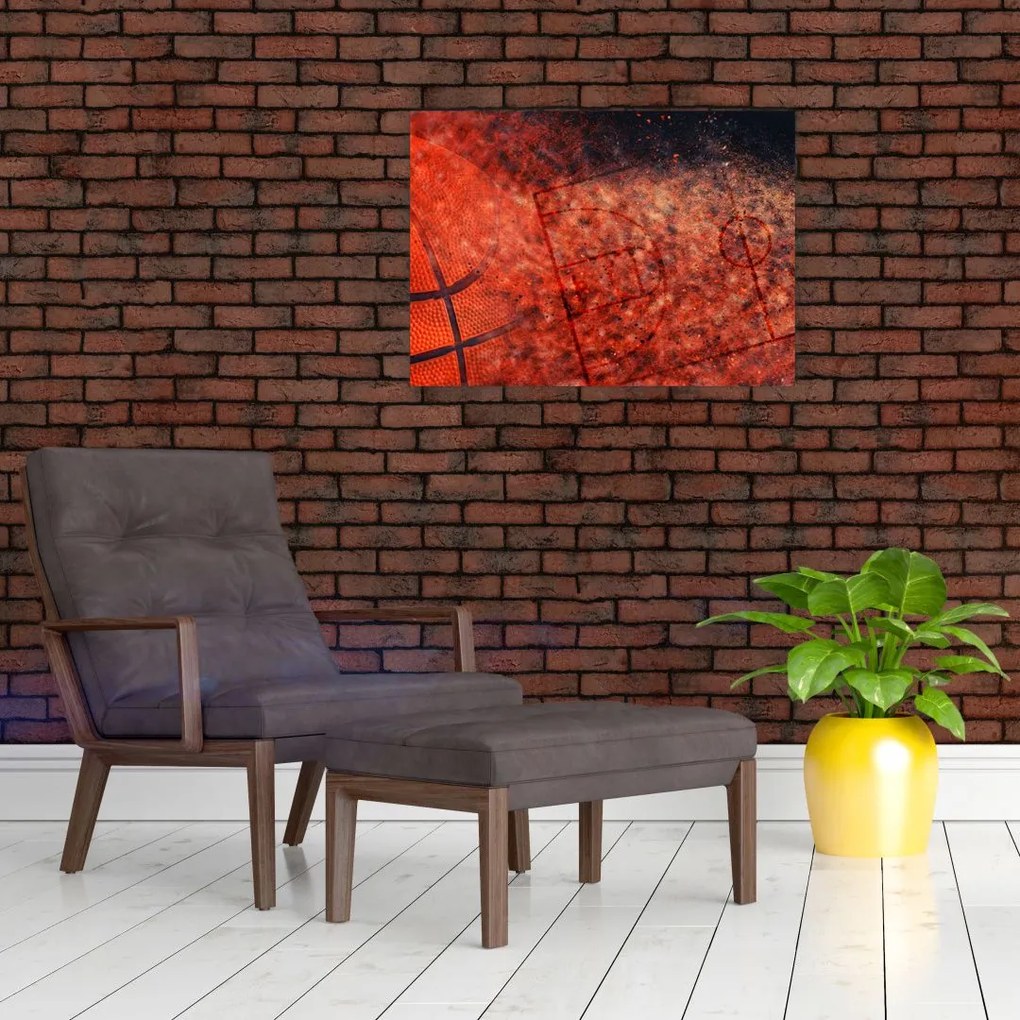 Obraz na szkle - Piłka do koszykówki (70x50 cm)