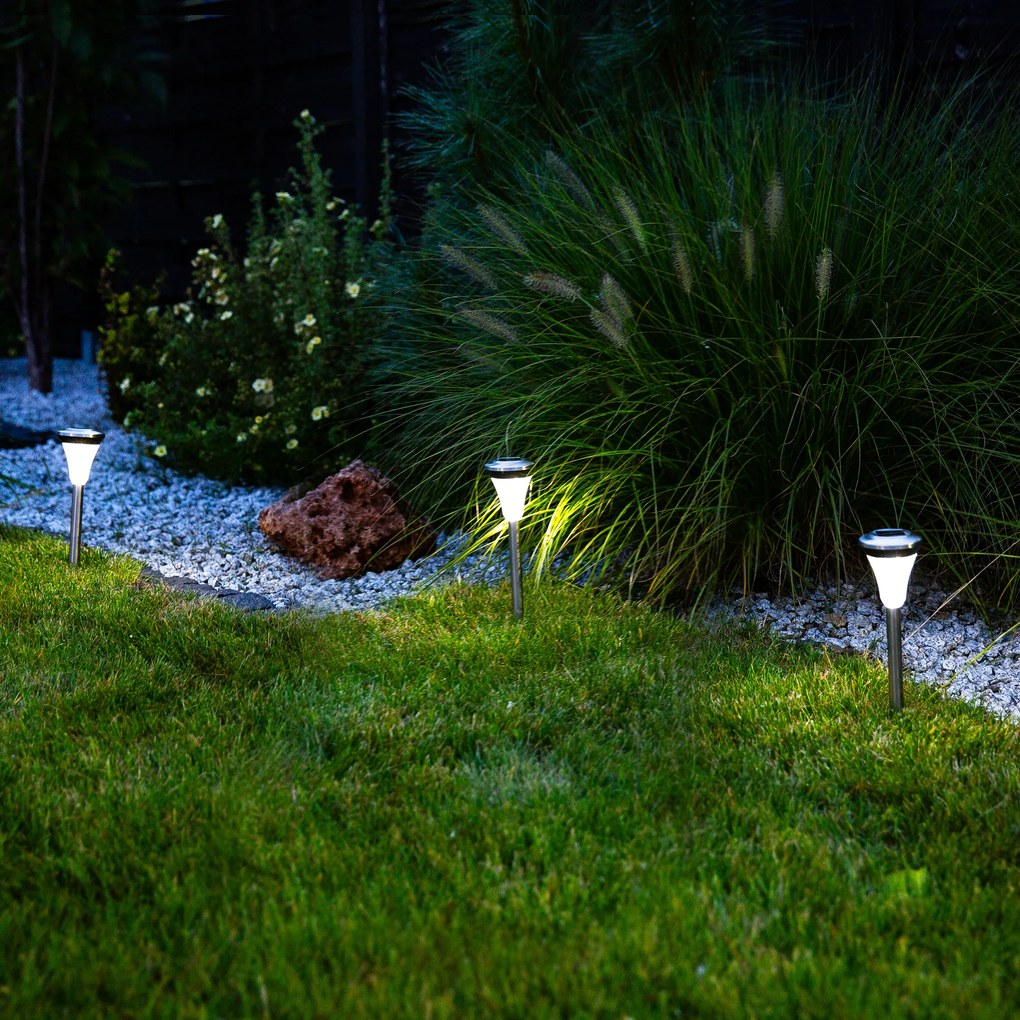 Lampa solarna wbijana 7cm stalowa PATIO