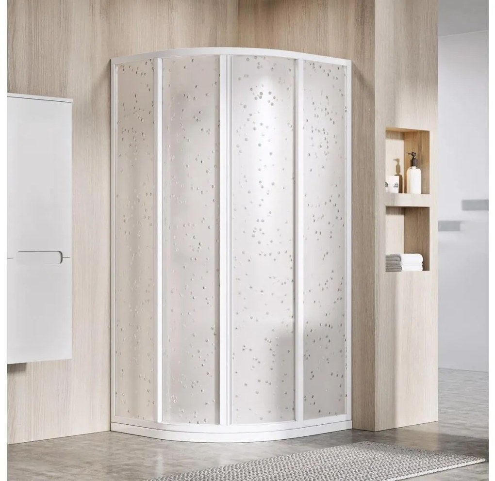 Ravak 3114O10211 - Kabina prysznicowa czteroczęściowa półokrągła SUPERNOVA 80x80 cm biała