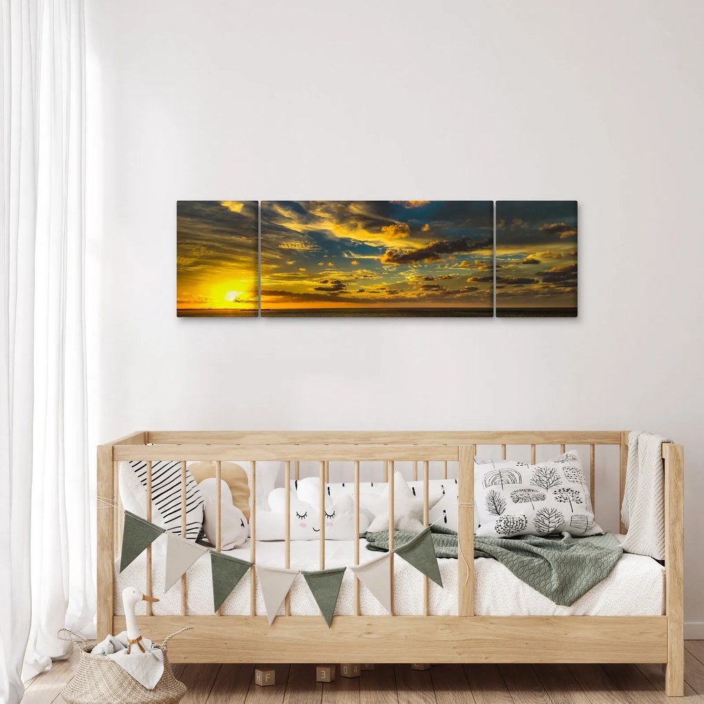 Obraz zachodu słońca nad morzem (170x50 cm)
