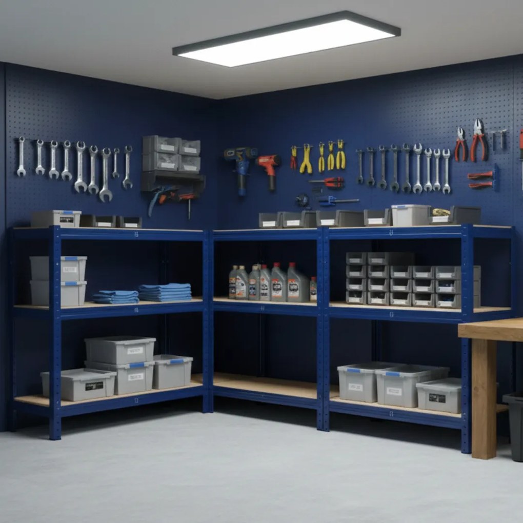 Regał o dużej nośności HEAVY, maks. 875kg, 90x40x180cm, niebieska Monzana