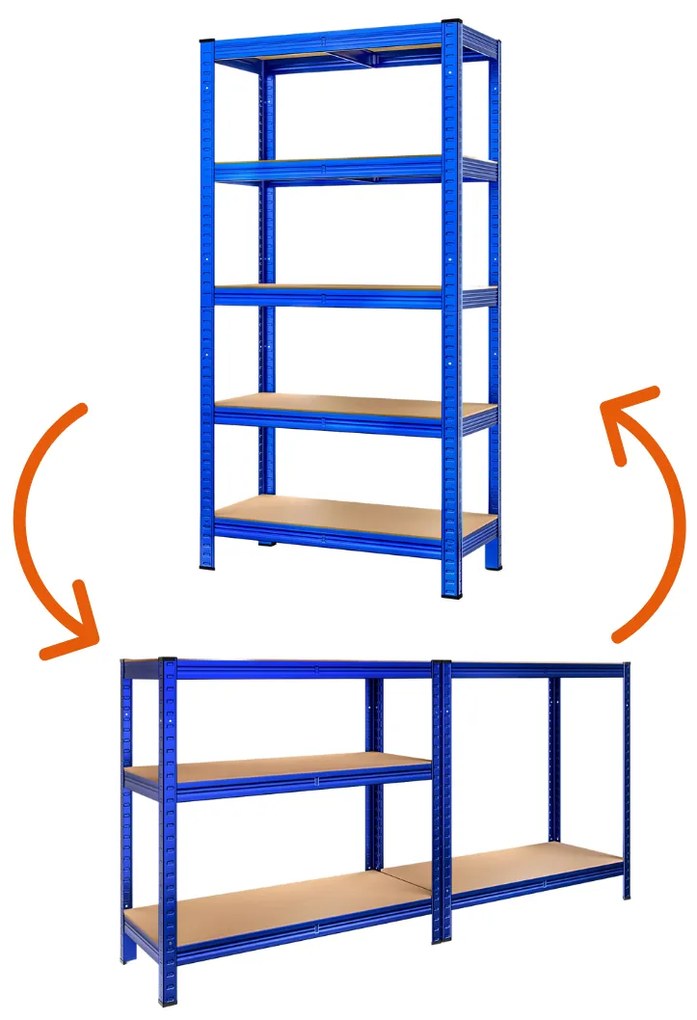 Regał o dużej nośności HEAVY, maks. 875kg, 90x40x180cm, niebieska Monzana