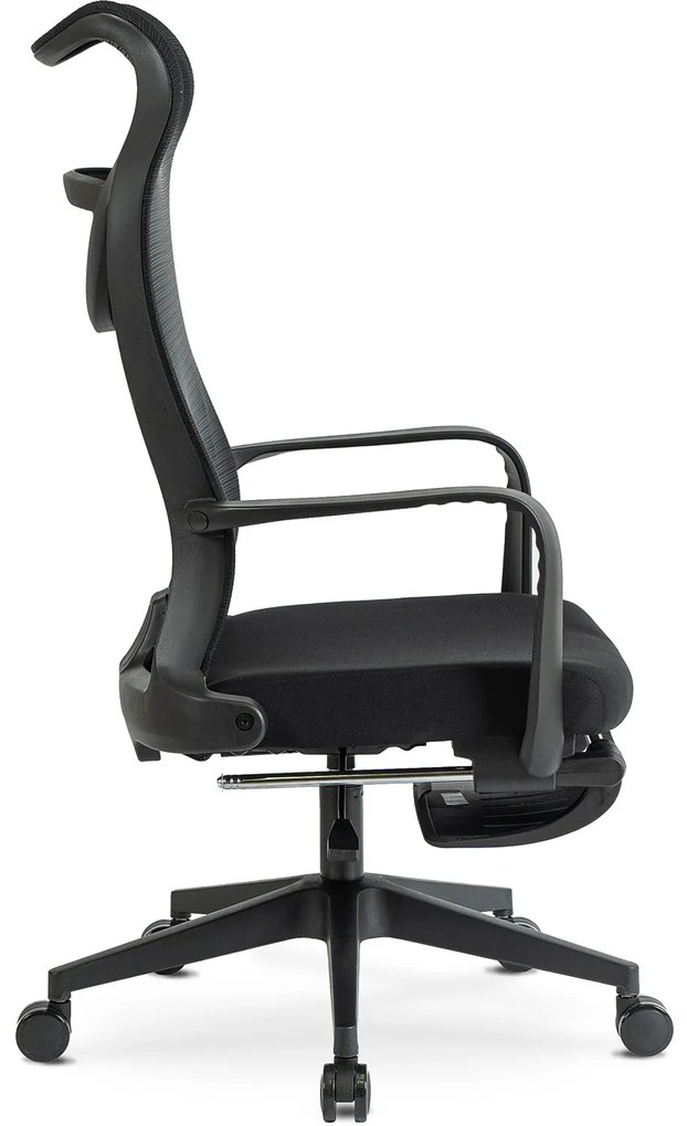 Fotel Biurowy Ergonomiczny Obrotowy z Podnóżkiem ACTON Czarny