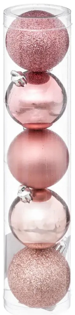 Bombki o różnym wykończeniu, Ø 5 cm, 5 szt.