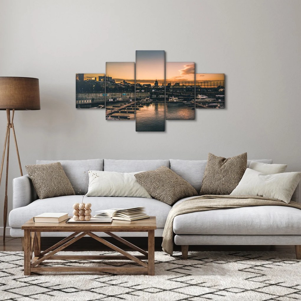 Obraz - miasto portowe (125x70 cm)