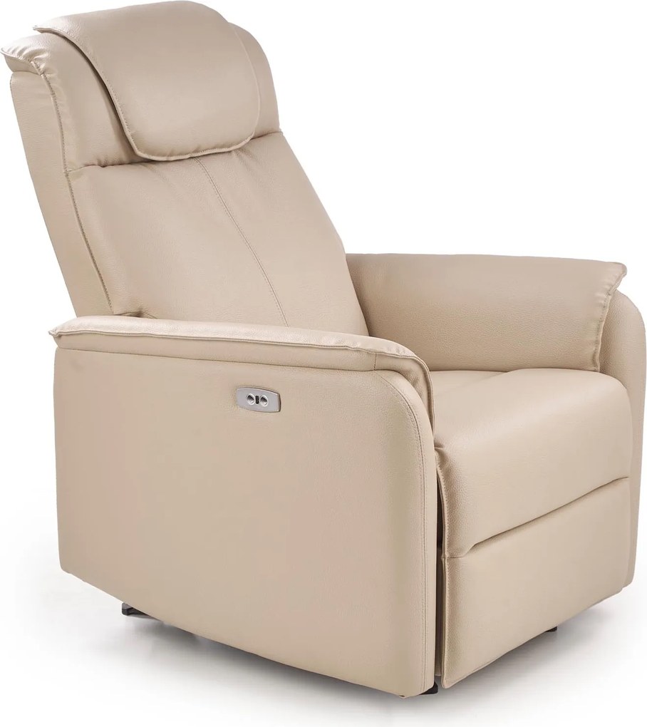 Rozkładany fotel tapicerowany ekoskórą Paradise