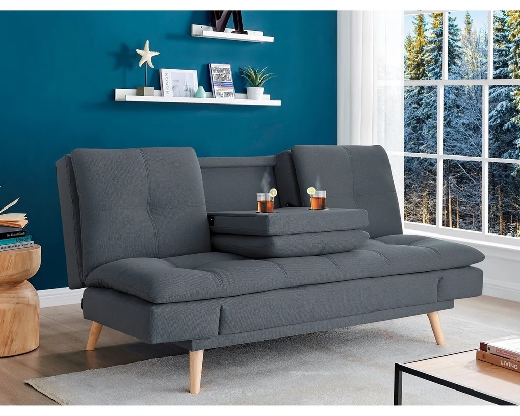 Trzyosobowa sofa ASB-4720 GREY2, ciemnoszara