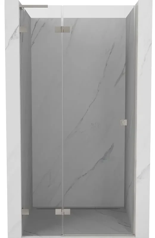 Mexen Lunar L drzwi prysznicowe uchylne lewe 95 cm, transparent, nikiel szczotkowany - 834L-095-000-97-00-L