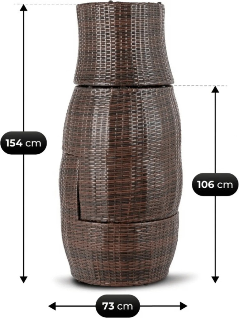 Zestaw Mebli Ogrodowych FRIO Brązowy/Beżowy 2x Fotel Stolik Tarasowy Nowoczesny