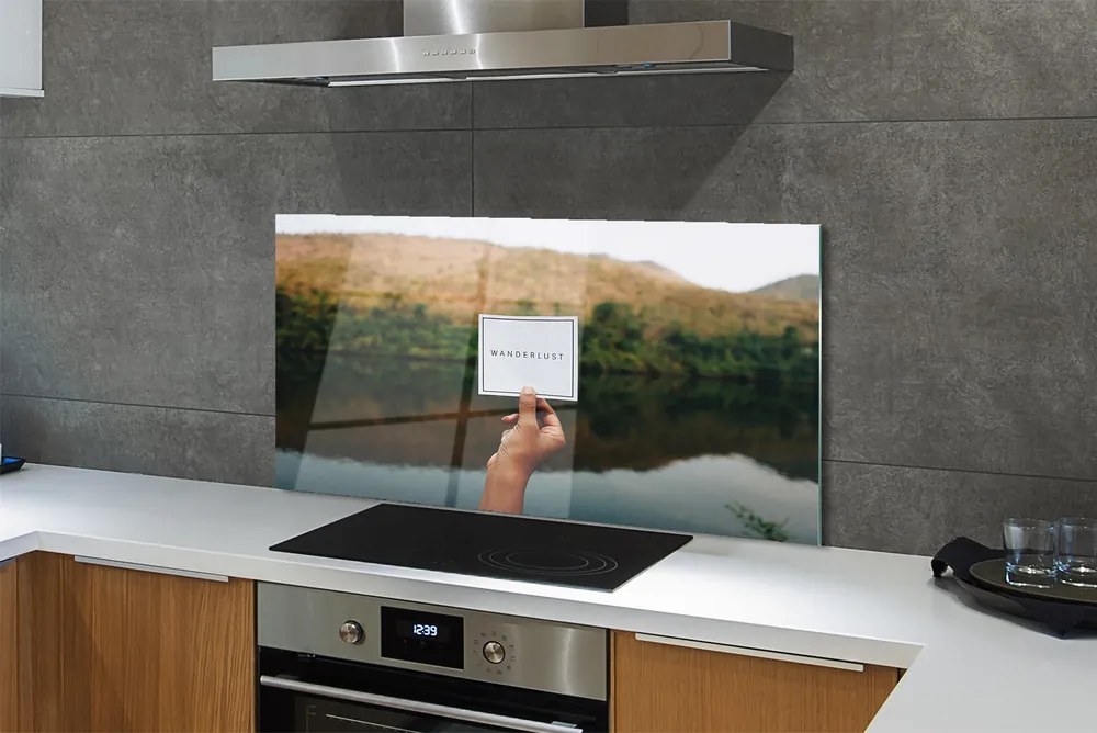 Szklany Panel Napis Panoramiczny w Dłoni