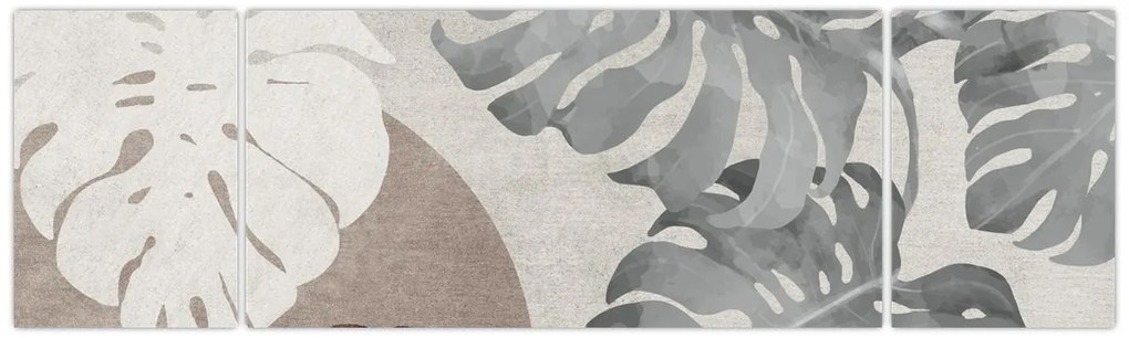 Obraz - Wzór z liśćmi (170x50 cm)