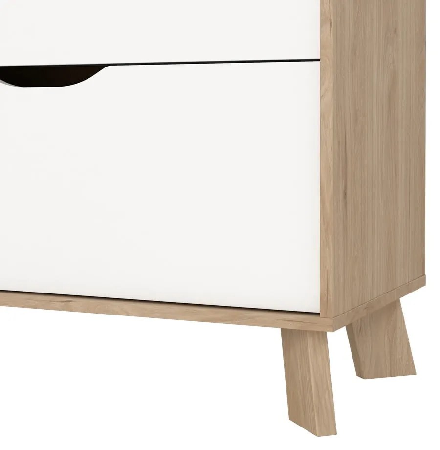 Biało-naturalna komoda w dekorze dębu 79x92x40 cm Ikast – Tvilum