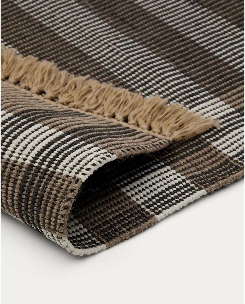 Czarny dywan dwustronny tkany ręcznie 60x90 cm Barani – Kave Home