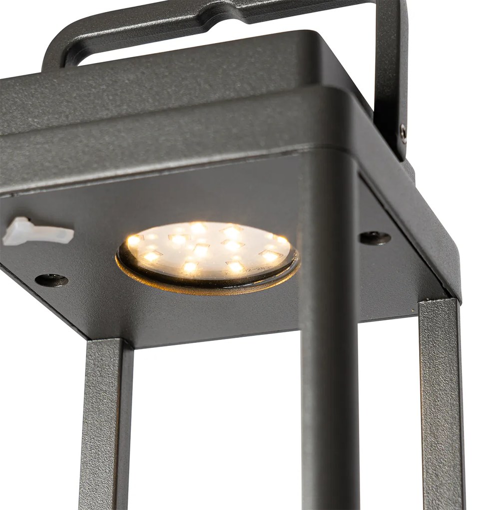 Zewnetrzna Lampa stołowa zewnętrzna ciemnoszara z wbudowanym akumulatorem LED - Yara Nowoczesny Oswietlenie zewnetrzne