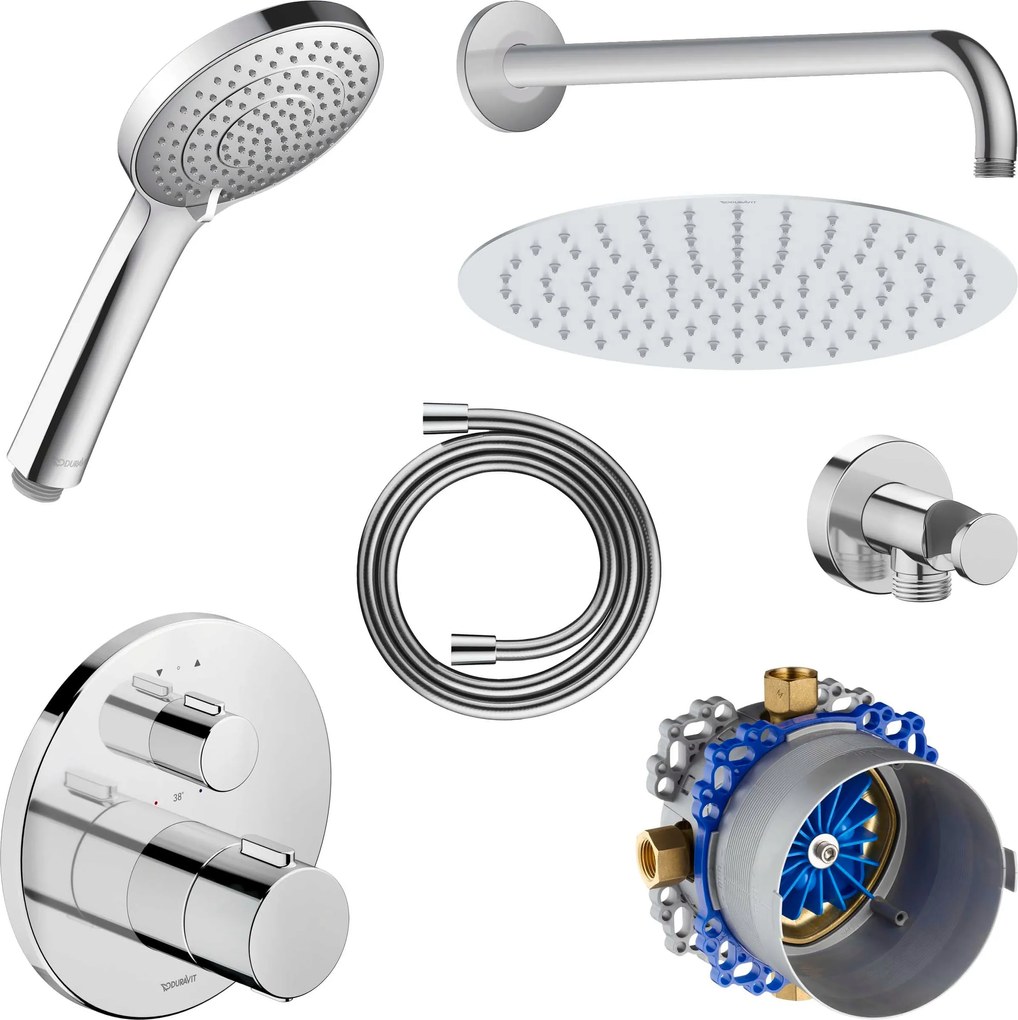 Duravit Unterputz-Duschsystem mit Thermostat und Kopfbrause