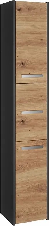 Nowoczesny słupek do łazienki antracyt + dąb artisan M3-L58
