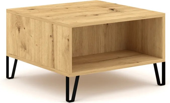 Ława Kwadratowa z Półką BACARDI 60 cm Dąb Artisan Do Salonu Nowoczesna