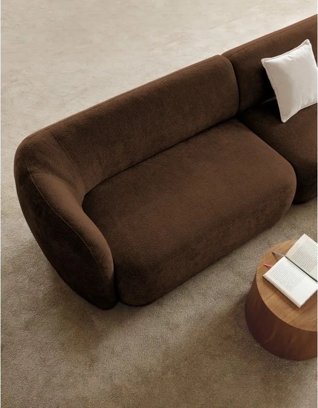 Narożnik NOBO Prawostronny system modułowy tkanina DressME 11 Brązowy