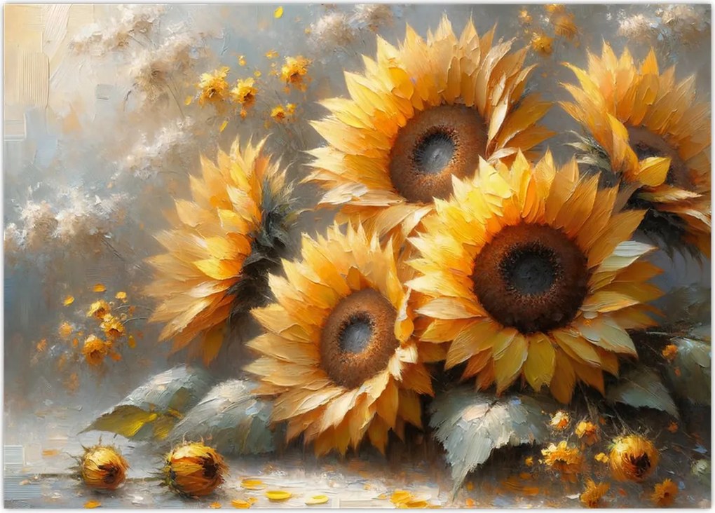 Obraz - Malowanie słoneczników (70x50 cm)