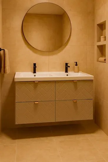 Kaszmirowa szafka wisząca 120 cm pod 2 umywalki Z3-D97
