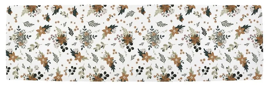 Bawełniany bieżnik ze świątecznym motywem 40x140 cm Festive Flowers – Butter Kings