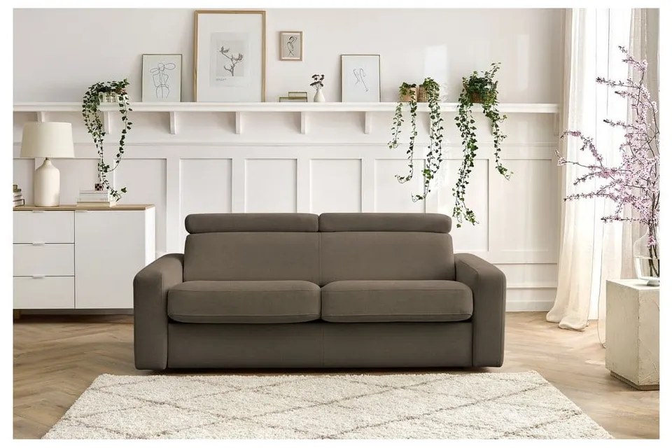 Brązowa rozkładana sofa 215 cm Monaco – Bobochic Paris