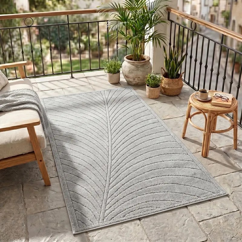 Dywan uniwersalny Nova 3D Liść szary 80 cm x 250 cm