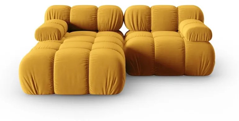 Żółta aksamitna sofa 191 cm Bellis – Micadoni Home