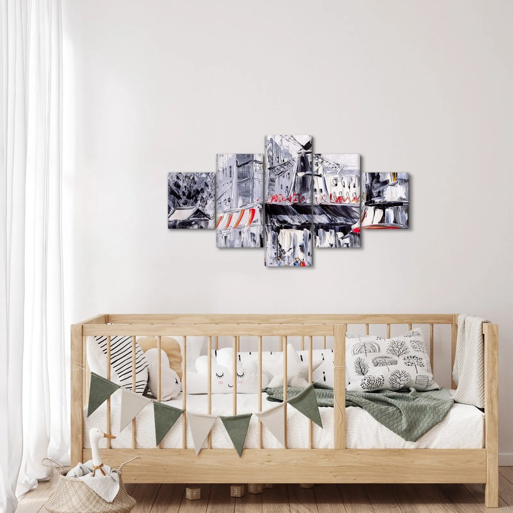 Obraz - Ulica w Paryżu, obraz olejny (125x70 cm)