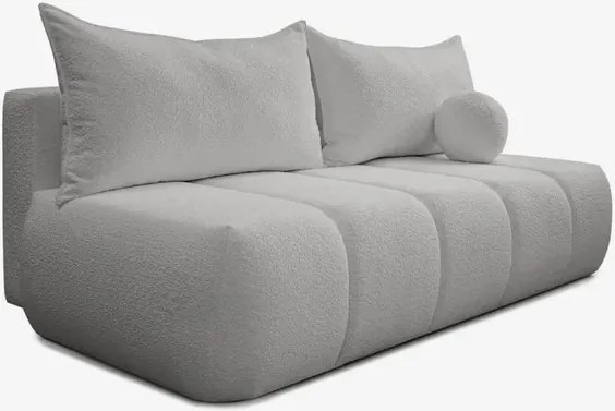 Sofa z Funkcją Spania SARIA Szara Boucle Nowoczesna