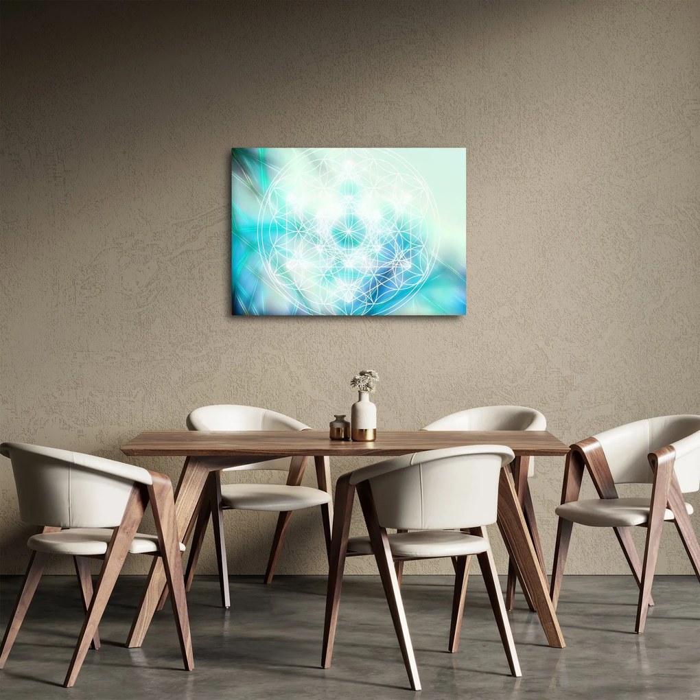 Obraz - Merkaba w turkusowym tle (70x50 cm)