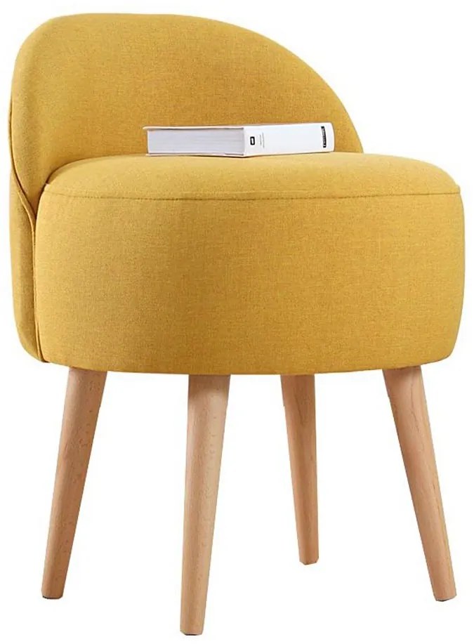 Taboret NIKI, śr. 46 cm, żółty