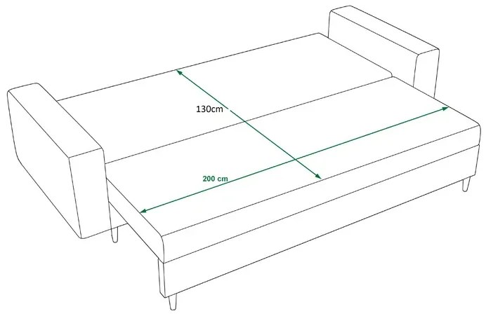 Czarna kanapa rozkładana W8-R70