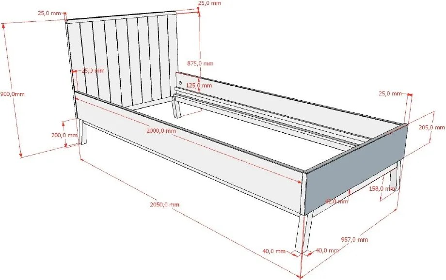 Beżowe łóżko dziecięce z litego drewna sosnowego bez stelaża 90x200 cm Sezane – Vipack