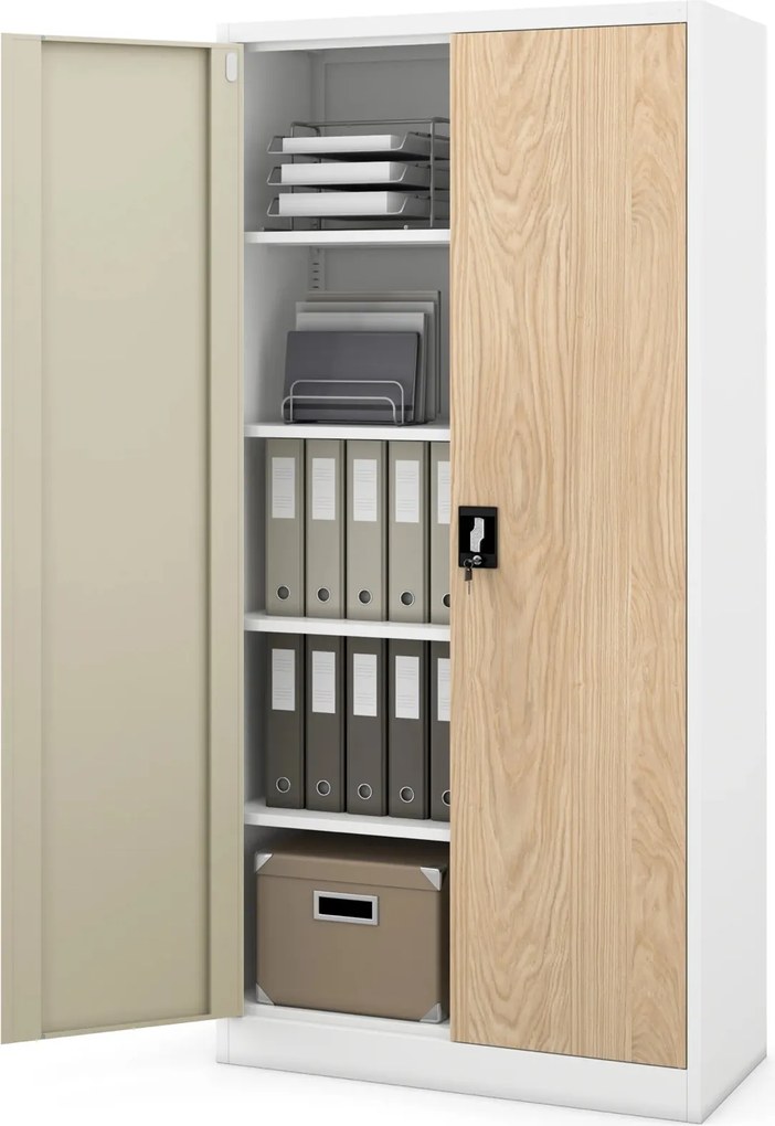 Szafa biurowa Eco Design Jan 90x40x185 cm biały/dąb sonoma