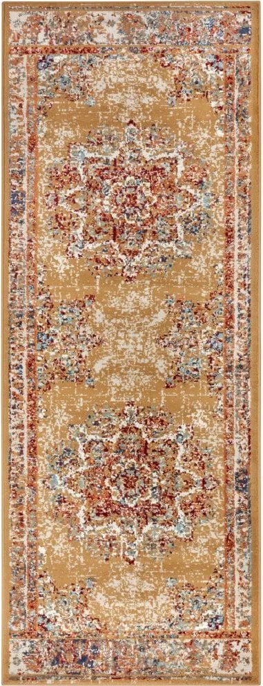 Dywan klasyczny Luxor Rozeta złoty 80 cm x 240 cm