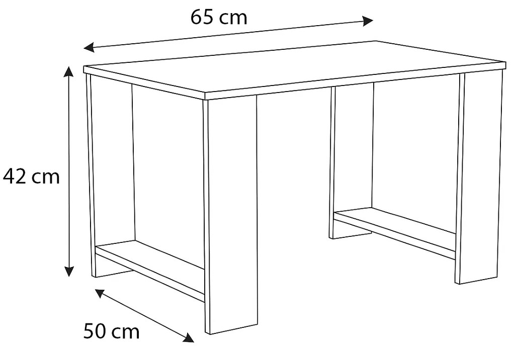 Stoliki kawowe ZESTAW STOLIKÓW 90+65cm MORI Dąb Sonoma/Czarny