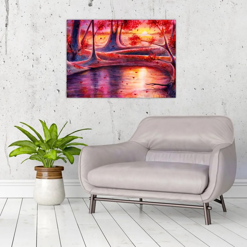 Obraz na szkle magicznego lasu (70x50 cm)